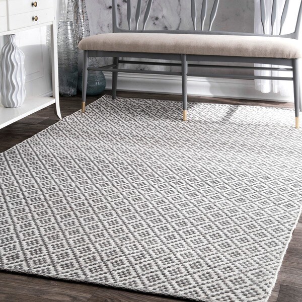 nuLOOM Handmade Flatweave Moroccan Trellis Cotton Area Rug