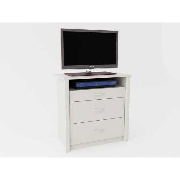 Shop Altra White Media Dresser Tv Stand With 3 Drawers Overstock