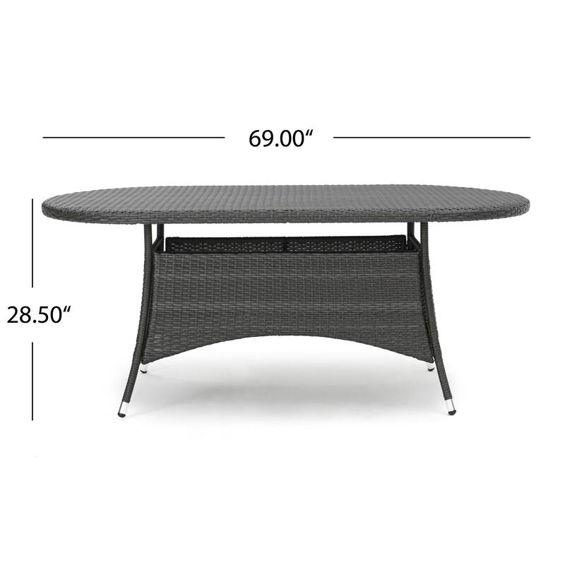 Corsica Outdoor Oval Wicker Dining Table by Christopher Knight Home