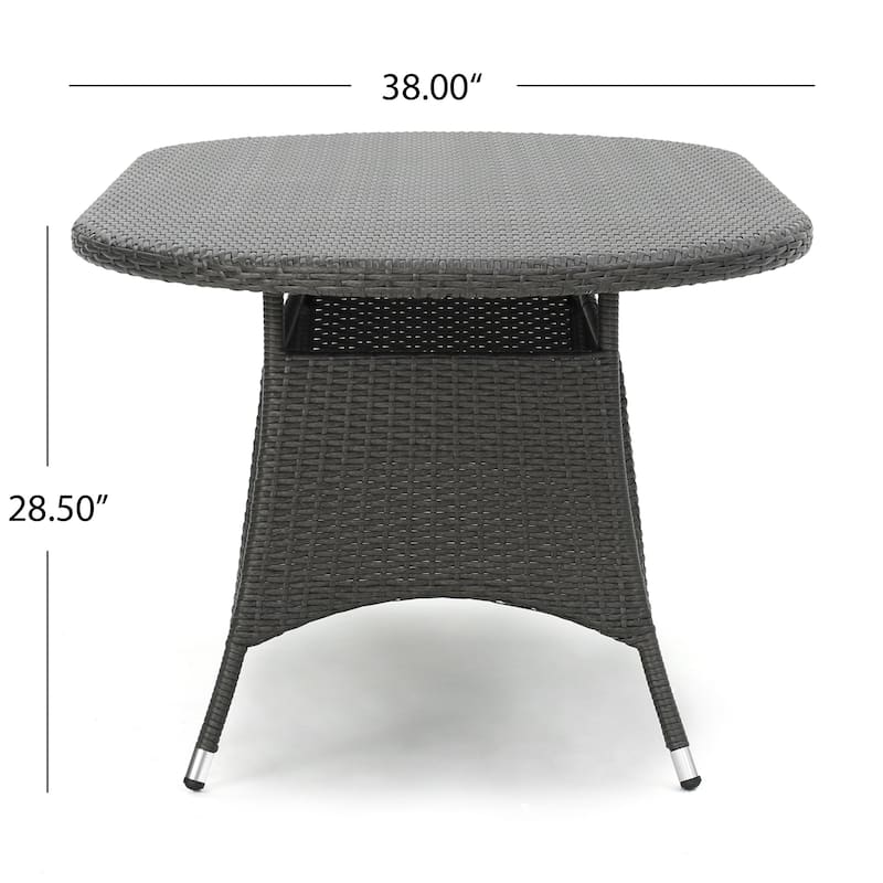 Corsica Outdoor Oval Wicker Dining Table by Christopher Knight Home