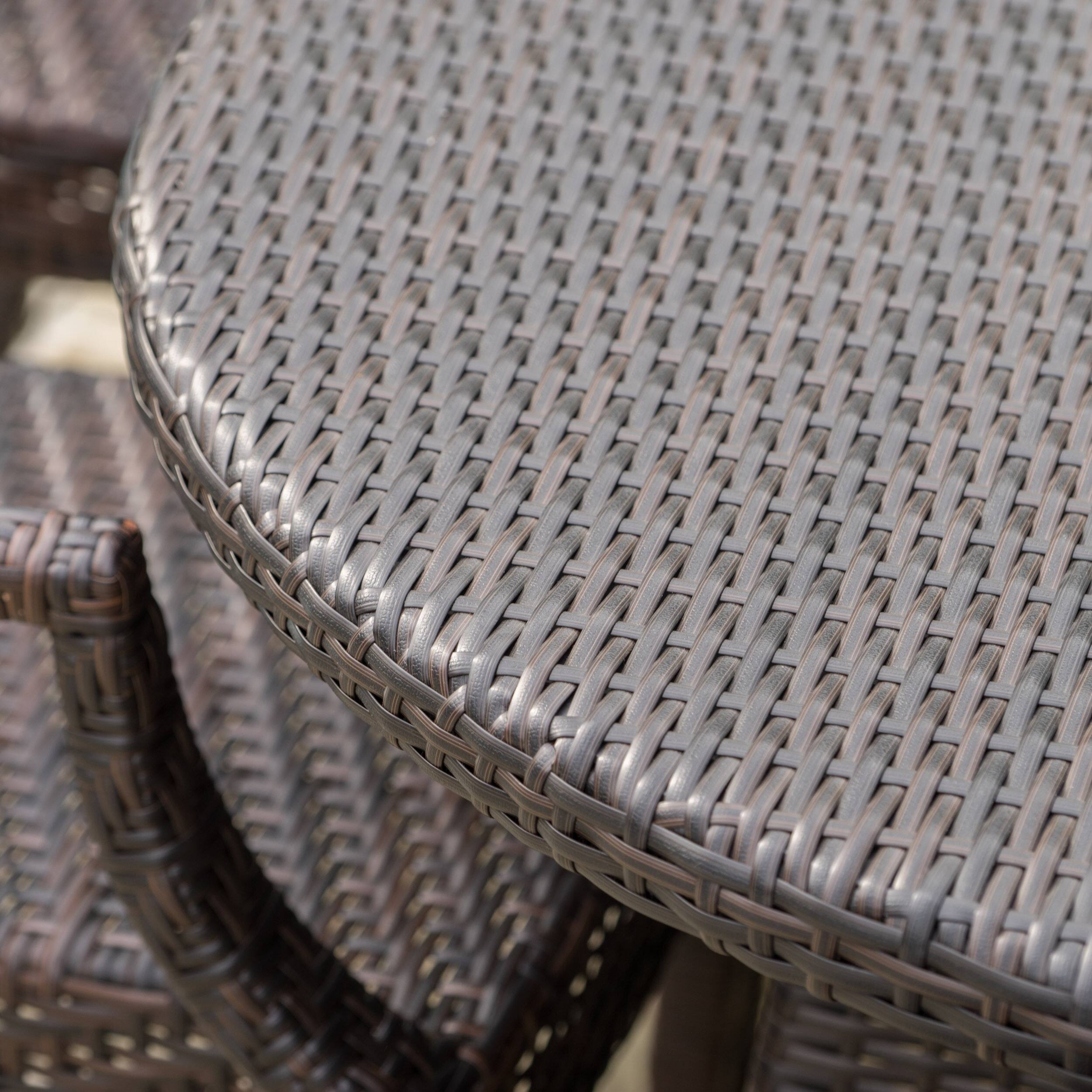 Corsica Outdoor Oval Wicker Dining Table by Christopher Knight Home