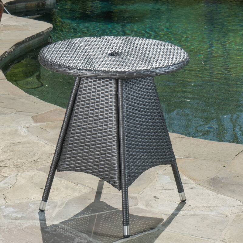 Corsica Outdoor Wicker Round Dining Table (ONLY) by Christopher Knight Home - 25.75"L x 25.75"W x 28.35"H