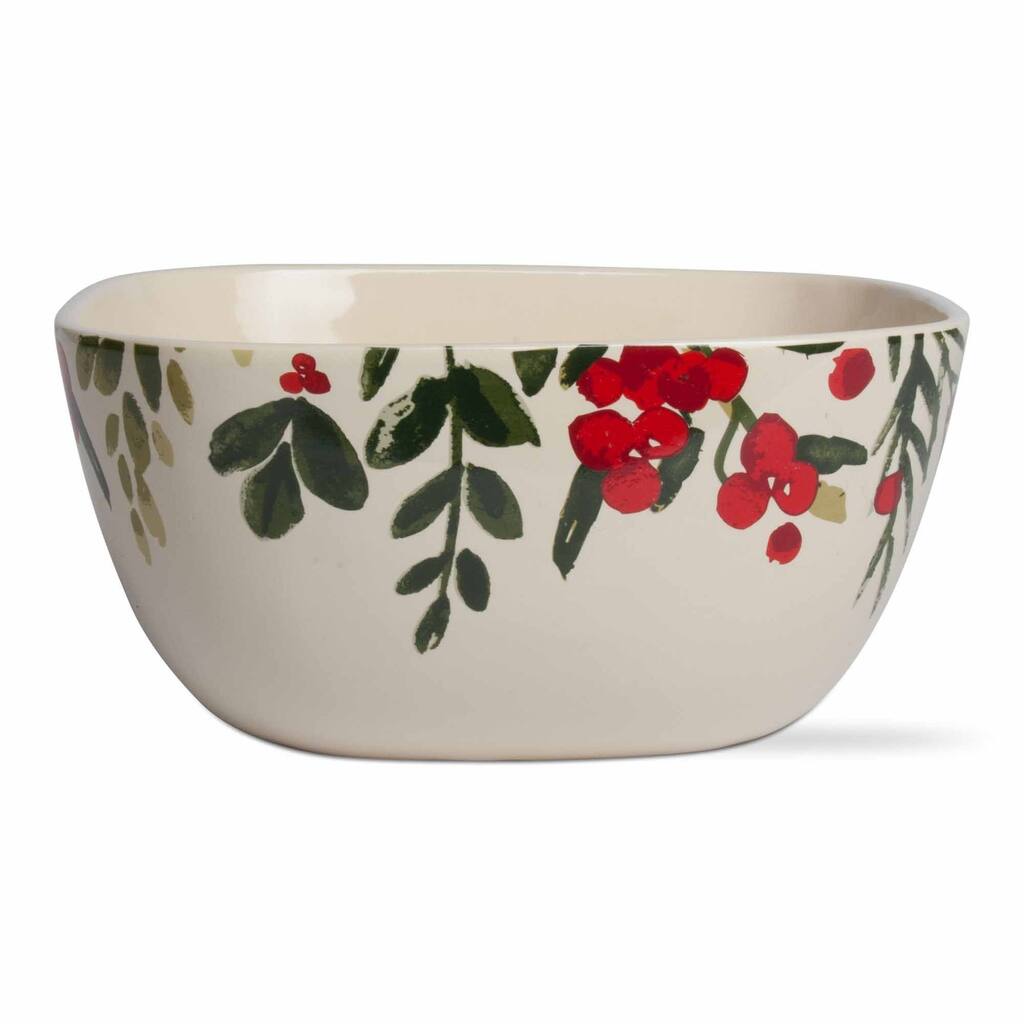 TAG GREENERY STONEWARE SERVING BOWL