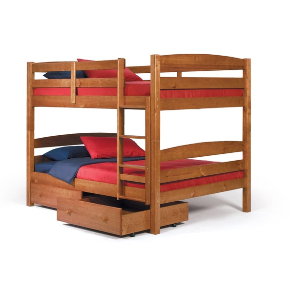 Woodcrest Pine Ridge Square Post Full\/ Full Bunk Bed  Free Shipping Today  Overstock.com 