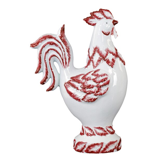 white rooster figurines
