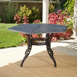 Cayman Traditional Outdoor Cast Aluminum Hexagonal Dining Table by Christopher Knight Home - 53.25"L x 46.25"W x 29.75"H