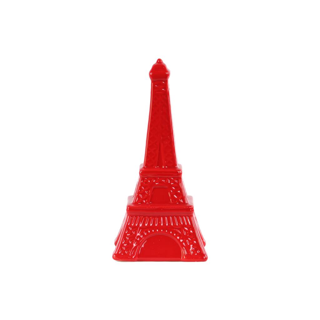 Ceramic Gloss Finish Red Large Eiffel Tower Figurine