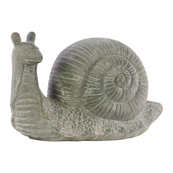 Cement Washed Concrete Finish Gray Snail Figurine