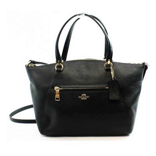 Shop Coach Prairie Black Pebble Leather Satchel Handbag - Free Shipping ...