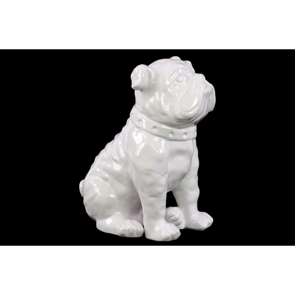 english bulldog ceramic statue