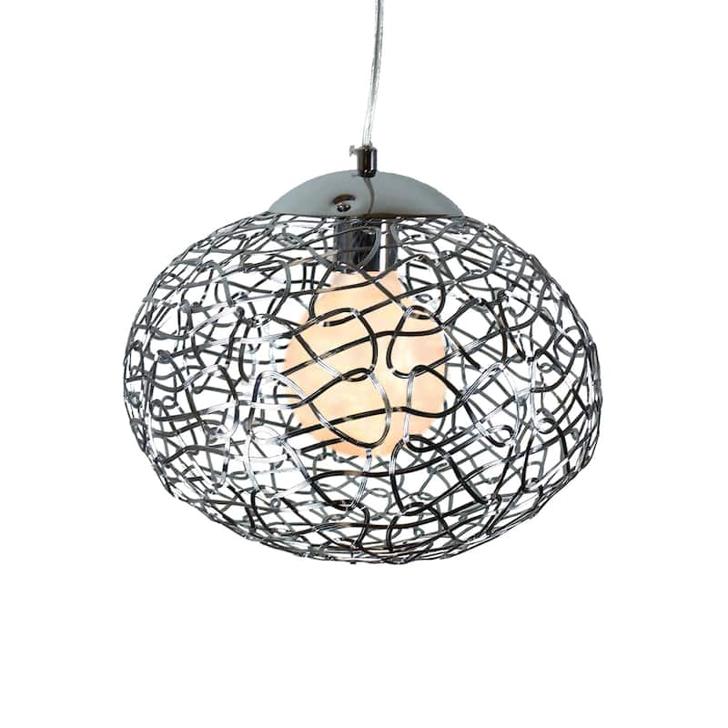 Aaliyah 1-light Chrome 12-inch Silver Pendant Lamp