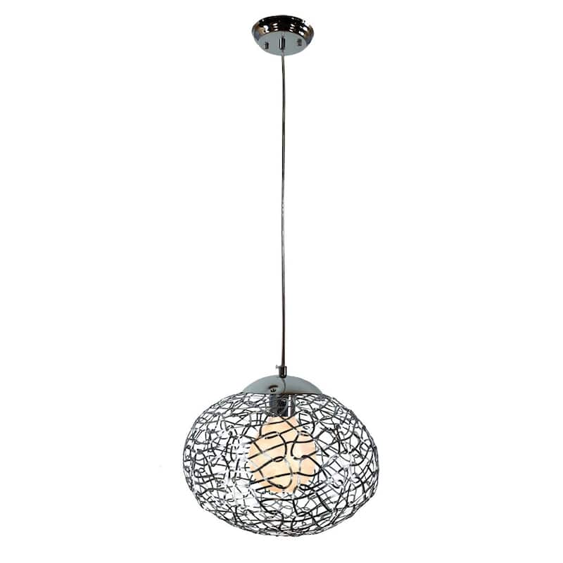 Aaliyah 1-light Chrome 12-inch Silver Pendant Lamp