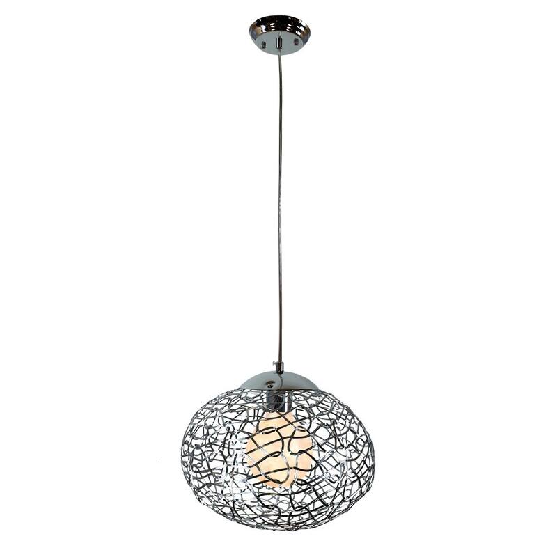 Aaliyah 1-light Chrome 12-inch Silver Pendant Lamp