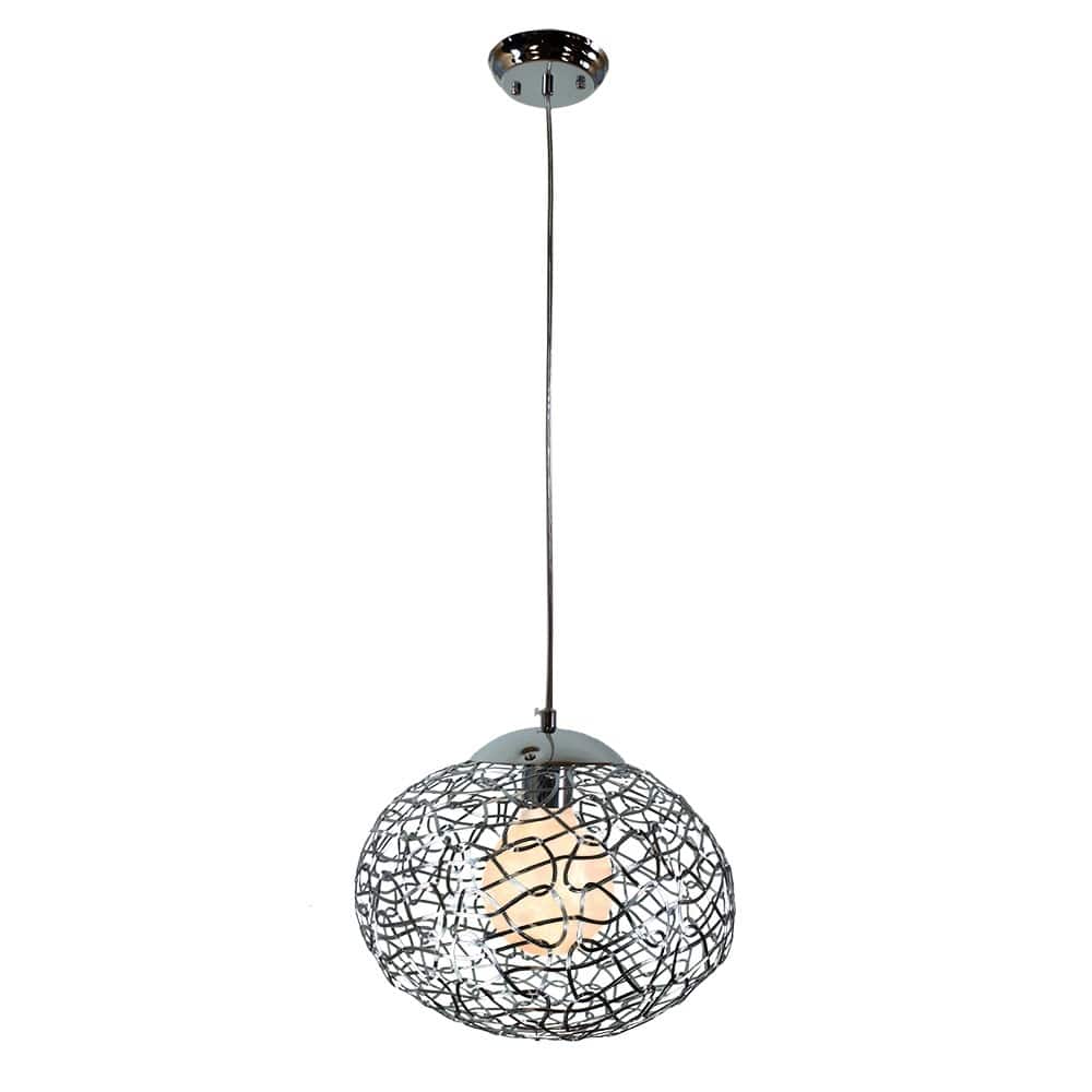 Aaliyah 1-light Chrome 12-inch Silver Pendant Lamp