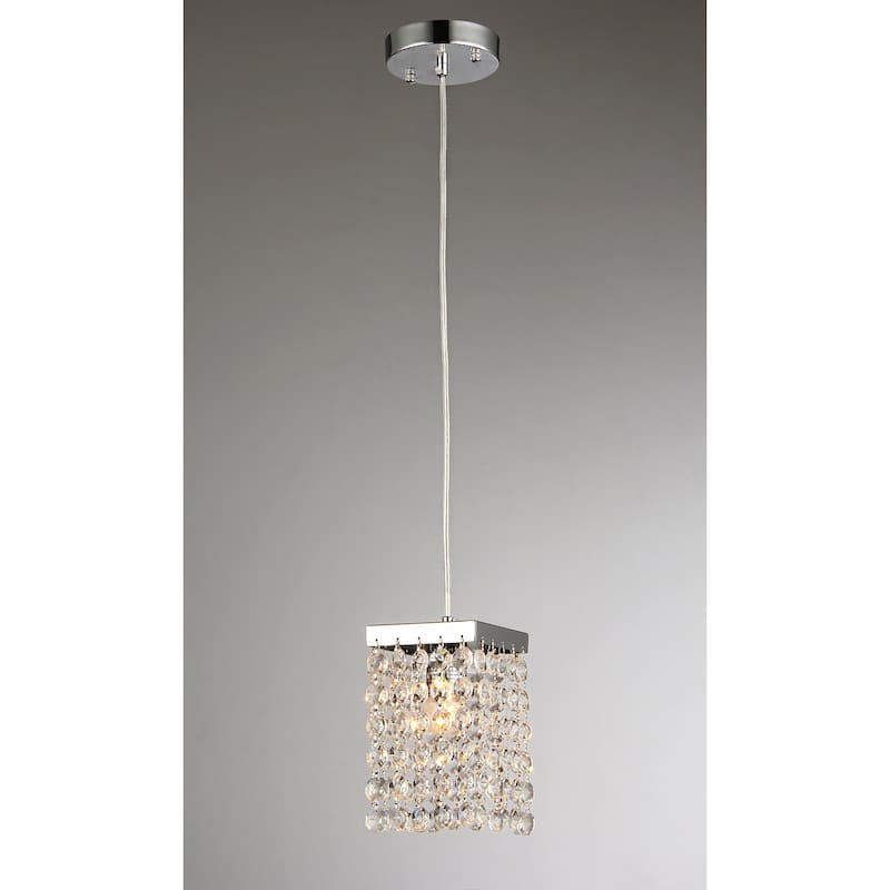 Jehra 1-light Square-shaped Crystal 6-inch Chrome Chandelier