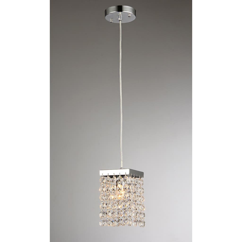 Jehra 1-light Square-shaped Crystal 6-inch Chrome Chandelier