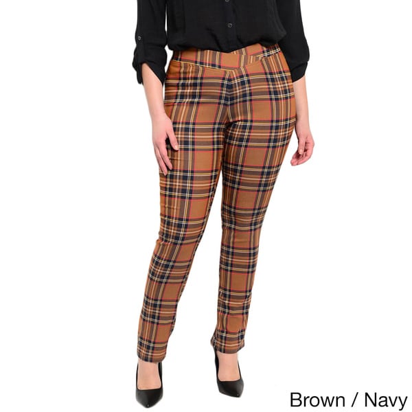 plus size women's plaid pants