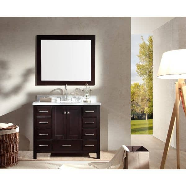 Ariel Cambridge 60 in. Single Sink Base Cabinet in Espresso