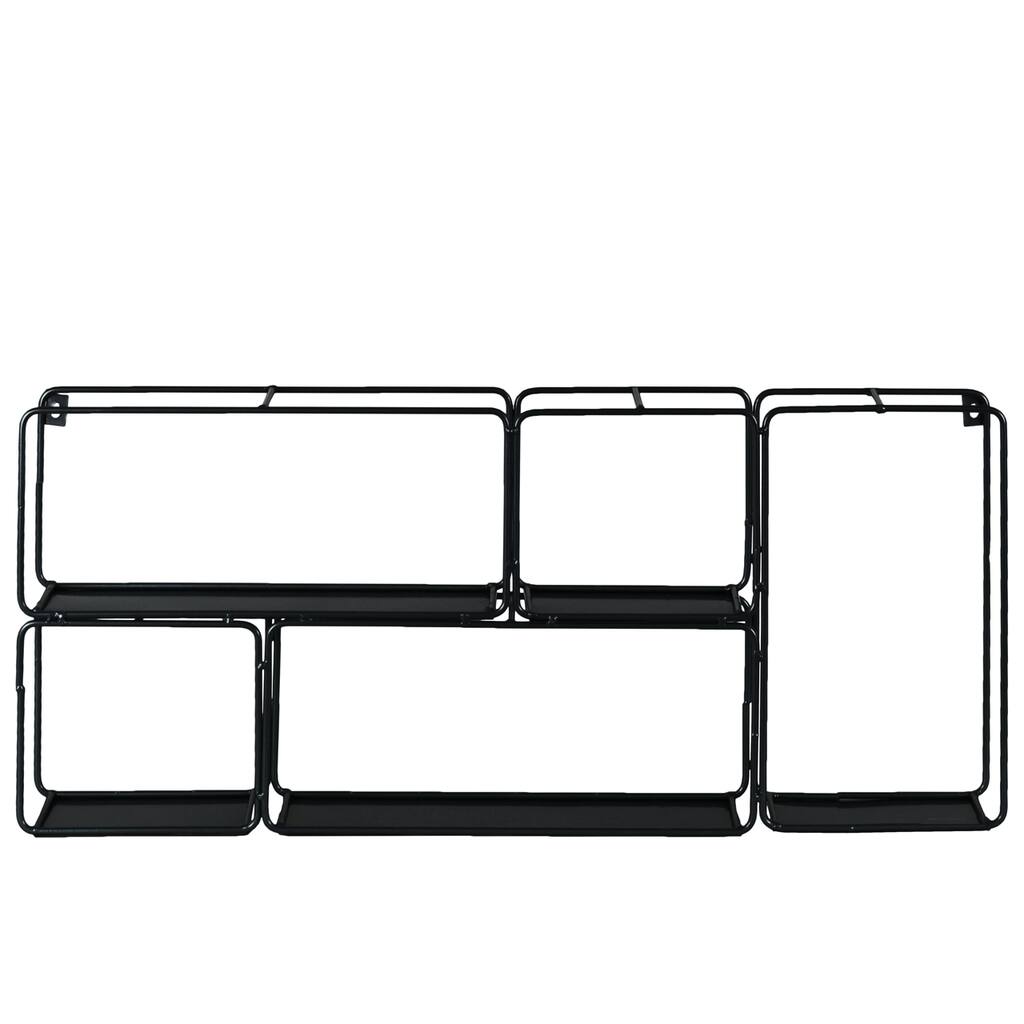 Urban Trends 5-Compartment Black Metal Wall Shelf