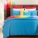 preview thumbnail 3 of 7, Crayola Stitched Cerulean Quilted 3-piece Coverlet Set Blue - Queen/Full - Queen/Full