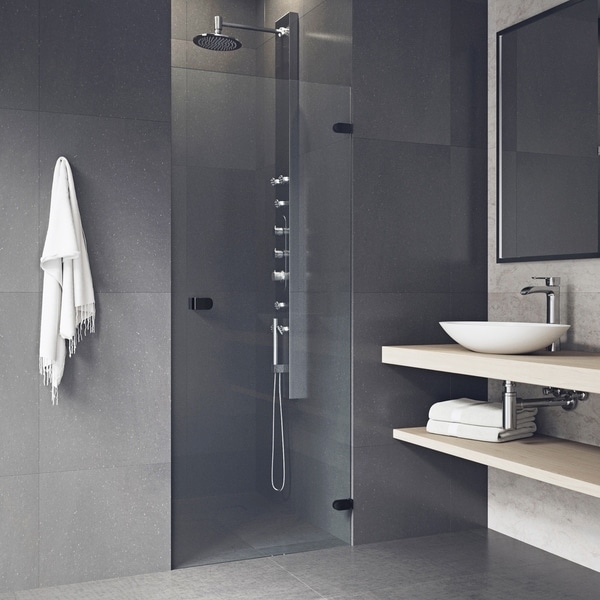 VIGO Tempo Clear Adjustable Frameless Shower Door