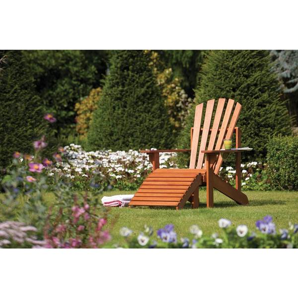  Royal Tahiti Yellow Balau Outdoor Large Adirondack Chair with Footrest