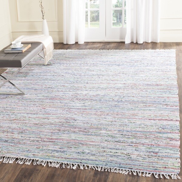 Safavieh Hand-Woven Rag Light Green/ Multi Cotton Rug - 8' x 10'