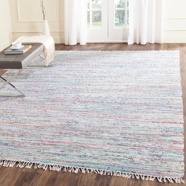 Safavieh Hand-Woven Rag Light Green/ Multi Cotton Rug - 8' x 10'