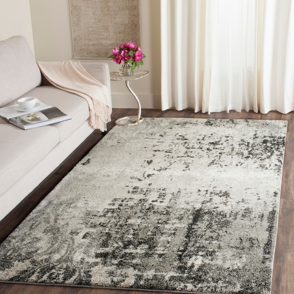 Safavieh Retro Modern Abstract Light Grey/ Grey Distressed Rug - 8'9 x 12'