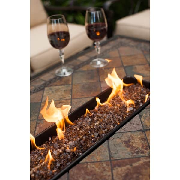 Shop Cascadian Rectangular Slate Topped Gas Firepit Table With