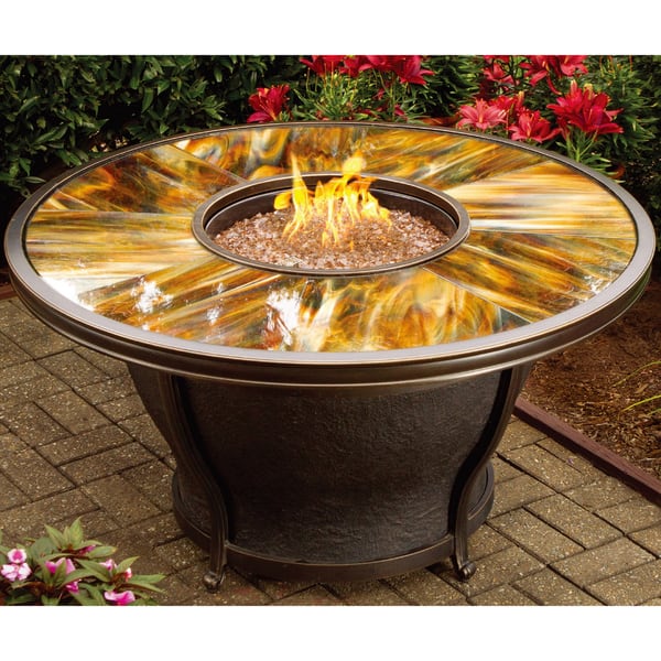 Shop Premium Sunlight Fiberglass Round Gas Fire Pit Table With