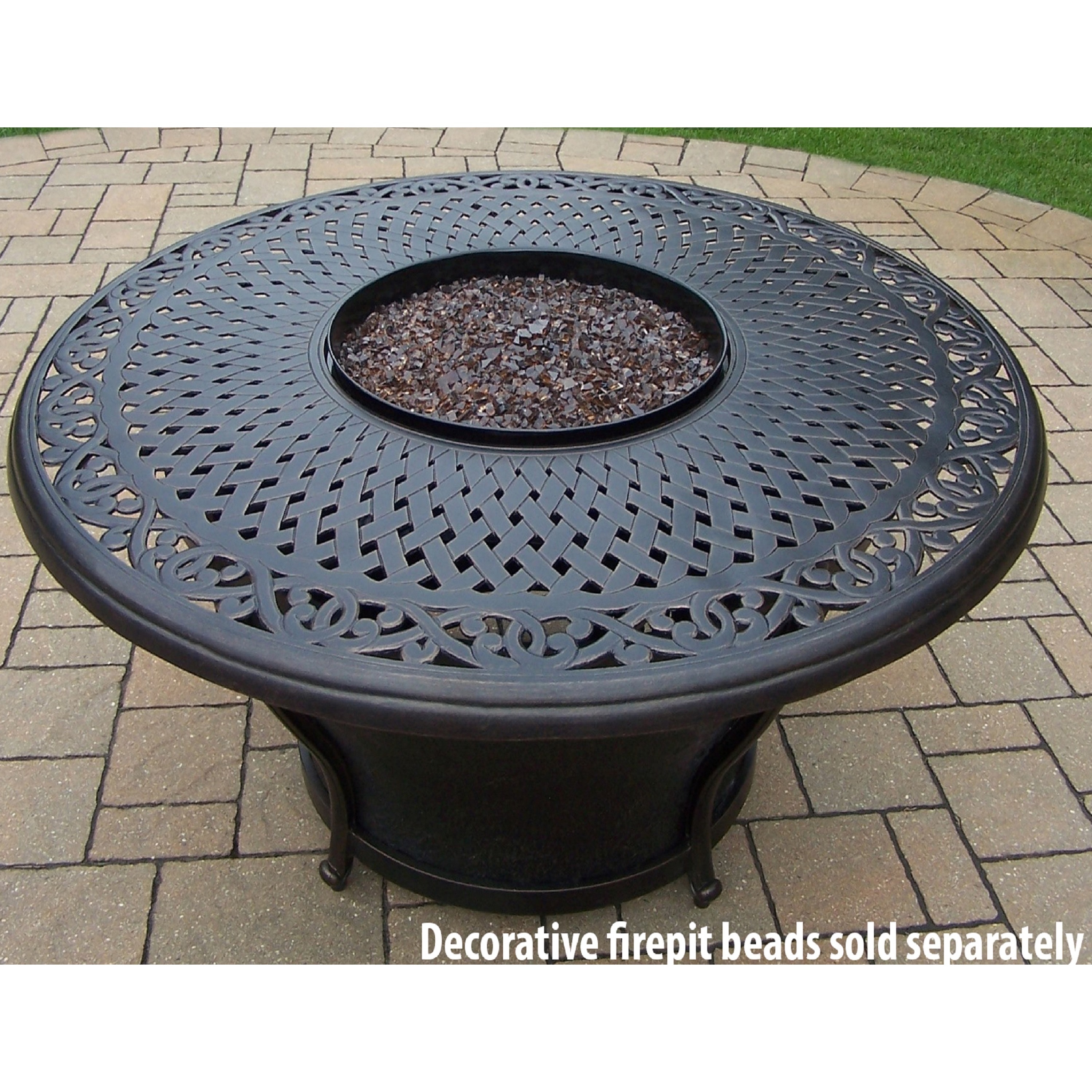 Shop Round Aluminum Gas Firepit Table With Burner And Weather