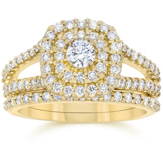 Link to 10k Yellow Gold 1 1/ 10 ct TDW Diamond Cushion Halo Engagement Ring Set Similar Items in Cell Phone Accessories