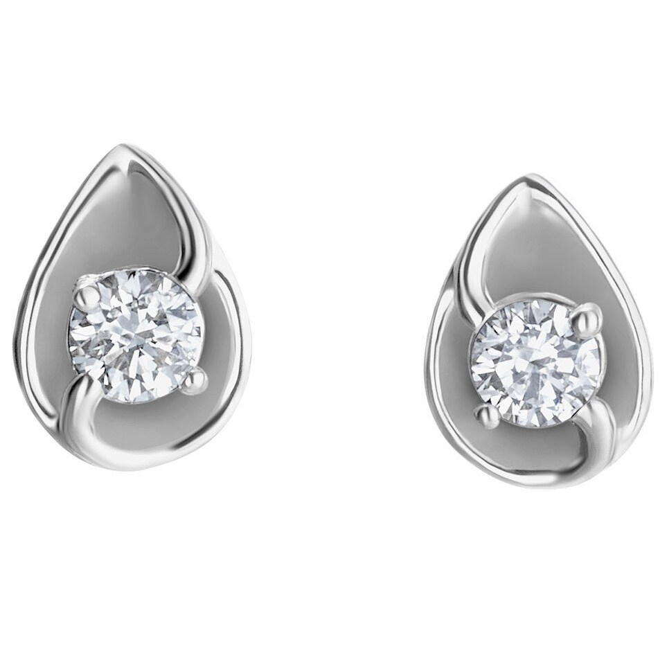 Summerrose 14k White Gold 1 5ct Tdw Teardrop Diamond Stud Earrings Summerrose 14k White Gold 1 5ct Tdw Teardrop Diamond Stud Earrings H I
