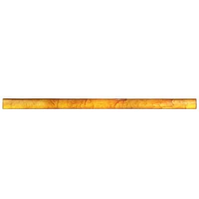 Merola Tile 0.625x11.75-inch Glasstella Watercolor Goldenrod Glass Over Porcelain Trim Wall Tile (12 tiles)