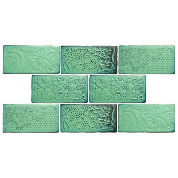 SomerTile 3x6-inch Antiguo Feelings Lava Verde Ceramic Wall Tile (8 tiles/1 sqft.)