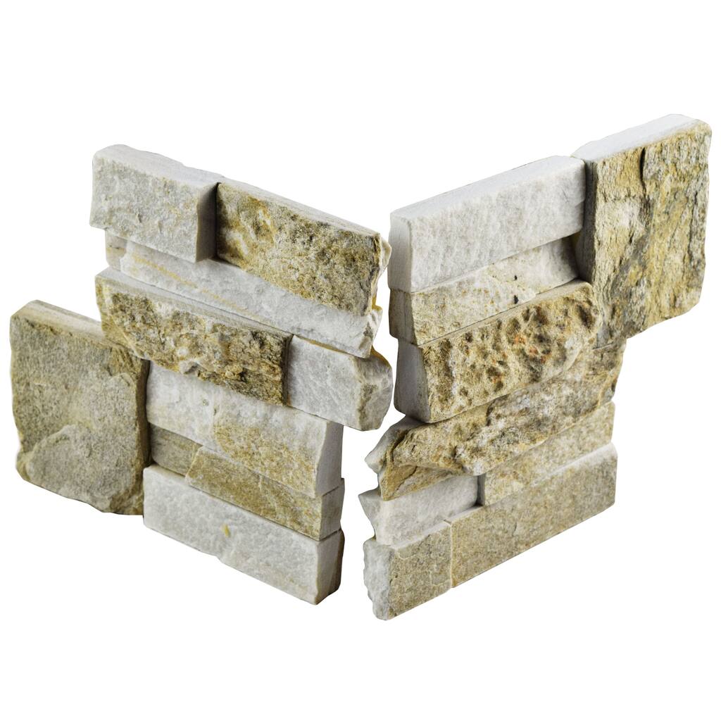 Merola Tile 7x7-inch Piedra Sunstone Natural Quartzite Corner Wall Tile (Pack of 2)