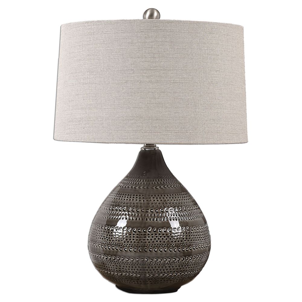 gray ceramic table lamp