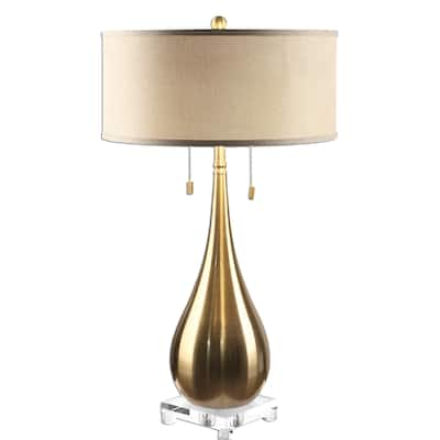 Lagrima Brushed Brass 2-light Lamp