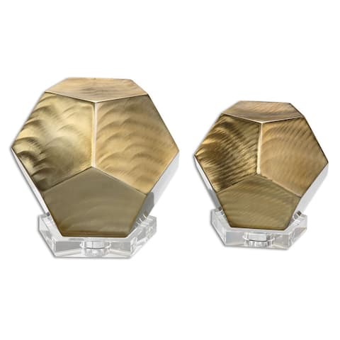 Pentagon Brushed Coffee Bronze Shapes (Set of 2)