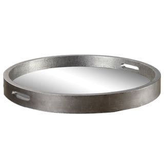Bechet Round Silver Wooden Tray