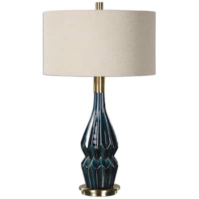 Prussian Blue Ceramic Lamp
