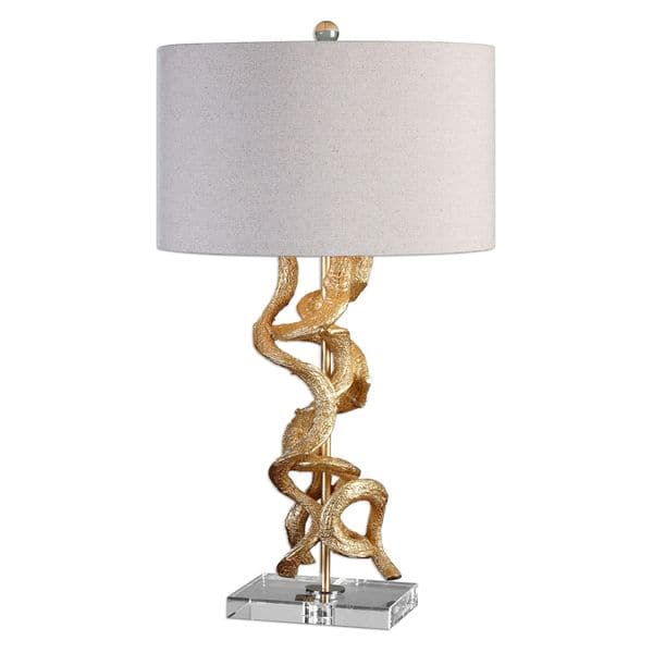 slide 1 of 1, Twisted Vines Gold Table Lamp