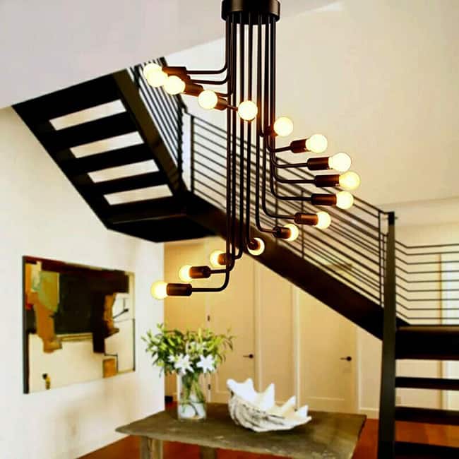 Jack 20-light Black Edison Chandelier