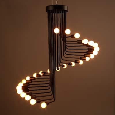 Jack 20-light Black Edison Chandelier