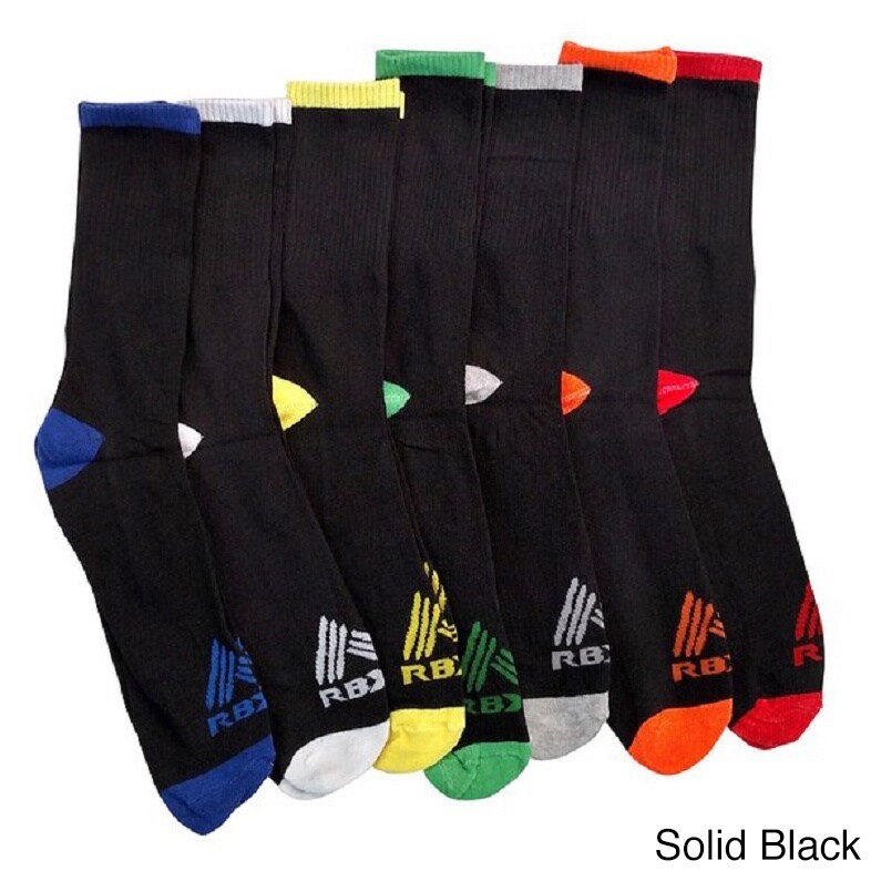 Shop Rbx Men S High Performance Athletic Running Crew Socks Pack Of 7 Overstock 11036402 - rbx packs.com