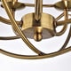 preview thumbnail 3 of 3, Benita 5-light Polished Brass Metal Strap Globe Flush Mount Chandelier (As Is Item)