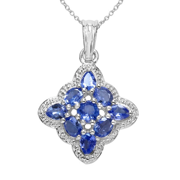 Shop Sterling Silver 1 5/8ct TGW Genuine Tanzanite Pendant Free