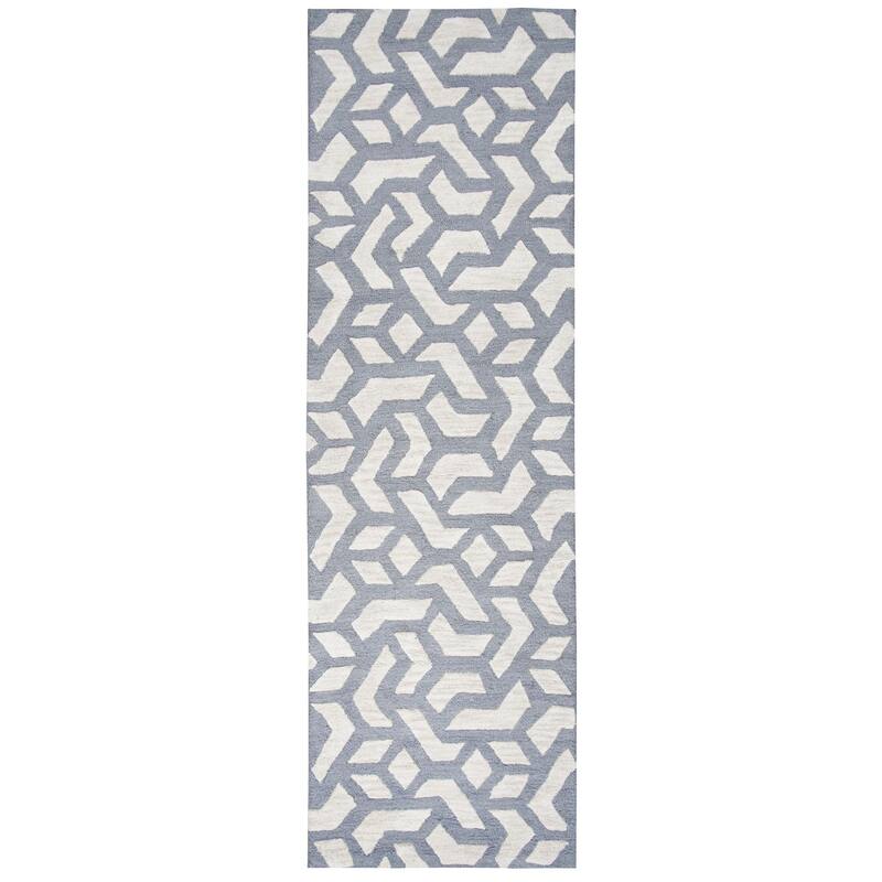 Berlin Collection Grey Geometric Rug