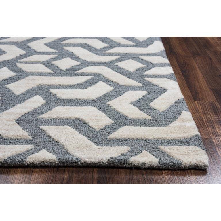 Berlin Collection Grey Geometric Rug